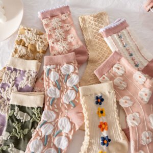 3D Style Custom Knitting Wholesale Cheap Beautiful Breathable High Quality Fashion China Factory Mesh Women Sock