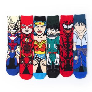 Cheap Wholesale High Quality Cartoon Colorful Fashion Men Breathable Crew Hosiery Cotton Socks