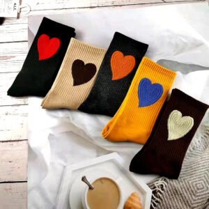 Custom Embroidery Woman Lady Fashion High Quality Cotton Elastic Cuff Colorful Wholesale Leisure Crew Dress Socks