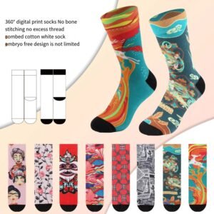 Fashion Design 3D Digital Printing Socks Custom Unisex 3D Sublimation Logo Cotton Sport Socks