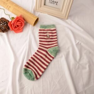 New Style Custom Embroidery Socks Women Fashion Happy Colored Socks