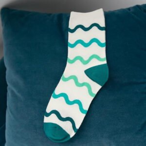 New Style Women Cotton Crew Socks Wave Cute Funny Socks for Girls