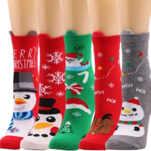 New Wholesale Custom 3D Cartoon Patterns Street Style Festival Christmas Women Socks