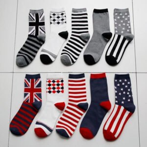 Personalized Woven Custom Womens OEM Logo Socks Women Fashion Colorful Crew Dress Socks
