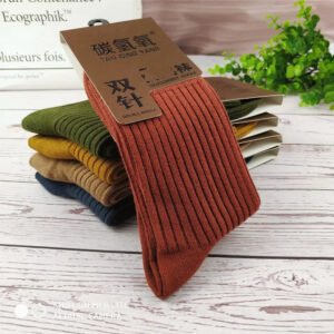 Solid Color Double Stitch High Quality Wholesale Custom Men Business Dress Grip Cotton Crew Socks