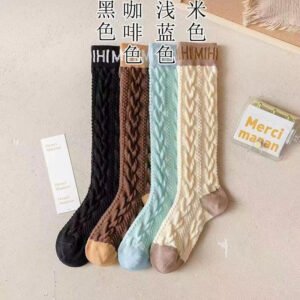 Solid Color Fashion Sexy Young Women High Quality Breathable Soft Girl Custom Knitted 3D Design Knee High Breathable Sock