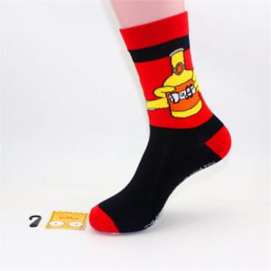 Wholesale 100% Cotton Bulk Production Men Knitted Jacquard Cartoon Animal Short Happy Socks