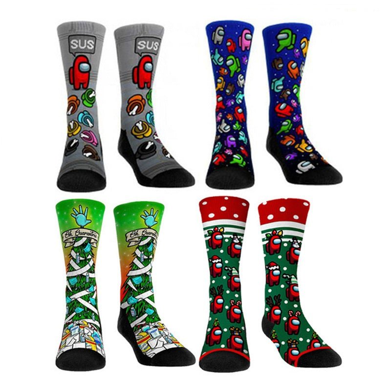Wholesale 3D Digital Print Socks Fashion Design Thermal Sublimation Printed Unique Socks