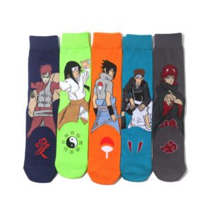 Wholesale Custom Cotton Anime Men Socks Trend Fire Addiction Ninja Manga Stockings Personality Animation Cartoon Socks for Men