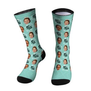 Wholesale Price Polyester 3D Digital Printed Cute People Face Unisex Sports Terry Sock