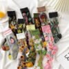 Spring & Summer Women’s Fashion Socks – Thin Medium Tube Glass Fiber Socks with Floral, Animal & Fruit Designs | European & American Style Trendy Stockings - Image 2