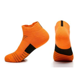 Men’s Non-Slip Sports Boat Socks – Quick-Drying Mid & Short Calf Elite Running Socks with Terry Cushioning – Available in Grey, Blue, Black, White, Orange, Jujube – One Size Fits All
