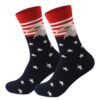 USA Patriotic Cotton Socks - Eagle Head, Red & White Stripes, Stars | Veterans Day Plus Size Sweat-Absorbing Medium Tube Socks for Men & Women - Image 2