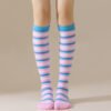 Rainbow Striped Women’s Long Tube Socks – Halloween Cosplay, Party Show, Casual Polyester Cotton Blend Calf Socks – One Size Fits All - Image 9