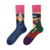 Four Seasons Asymmetrical Tide Socks – Unisex Cotton Streetwear with Unique Designs: Mandarin Duck, Black Cat, Christmas Elk & More - Image 20