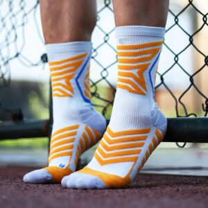Elite Basketball Socks for Men – Long Tube, Thickened Towel Bottom, Sweat-Absorbing, Breathable, Wear-Resistant Sports Socks in Celtic Green, City Powder, Nets Black, Warrior Huang – One Size Fits All