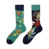 Four Seasons Asymmetrical Tide Socks – Unisex Cotton Streetwear with Unique Designs: Mandarin Duck, Black Cat, Christmas Elk & More - Image 13