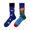 Four Seasons Asymmetrical Tide Socks – Unisex Cotton Streetwear with Unique Designs: Mandarin Duck, Black Cat, Christmas Elk & More - Image 23