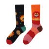 Four Seasons Asymmetrical Tide Socks – Unisex Cotton Streetwear with Unique Designs: Mandarin Duck, Black Cat, Christmas Elk & More - Image 16