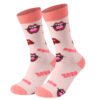 Valentine’s Day Cotton Socks for Couples – Unisex Black, Peach & Pink Medium Tube Socks, One Size Fits All, Perfect Holiday Gift - Image 4