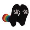 Medium Tube Socks with Rainbow Stripes & Animal Footprints - Sweat-Absorbing, Deodorant, Unisex Combed Cotton Socks - Image 2