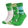 Golf-Themed Sweat-Absorbing Breathable Deodorant Socks – Unisex Combed Cotton, One Size Fits All, Trendy Sports Gift