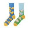 Four Seasons Asymmetrical Tide Socks – Unisex Cotton Streetwear with Unique Designs: Mandarin Duck, Black Cat, Christmas Elk & More - Image 8