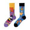 Four Seasons Asymmetrical Tide Socks – Unisex Cotton Streetwear with Unique Designs: Mandarin Duck, Black Cat, Christmas Elk & More - Image 14