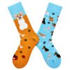 Four Seasons Asymmetrical Tide Socks – Unisex Cotton Streetwear with Unique Designs: Mandarin Duck, Black Cat, Christmas Elk & More - Image 34