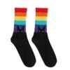Casual Cotton Socks for Women and Men - Rainbow, Purple, Rose Red, Large Size 39-47, Combed Cotton Medium Tube Socks - Image 2