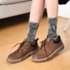 Trendy Designer Tube Socks for Women – Black & White Medium Tube Viscose Fiber, Handmade Seamless, One Size Fits All - Image 2