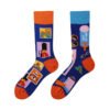 Four Seasons Asymmetrical Tide Socks – Unisex Cotton Streetwear with Unique Designs: Mandarin Duck, Black Cat, Christmas Elk & More - Image 6