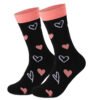 Valentine’s Day Cotton Socks for Couples – Unisex Black, Peach & Pink Medium Tube Socks, One Size Fits All, Perfect Holiday Gift - Image 6