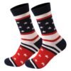 USA Patriotic Cotton Socks - Eagle Head, Red & White Stripes, Stars | Veterans Day Plus Size Sweat-Absorbing Medium Tube Socks for Men & Women - Image 5