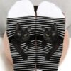 Black and White Striped Cat Print Men’s and Women’s Tube Socks – Plus Size, Polyester, Unisex, Youth-Friendly - Image 6