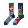 Four Seasons Asymmetrical Tide Socks – Unisex Cotton Streetwear with Unique Designs: Mandarin Duck, Black Cat, Christmas Elk & More - Image 19