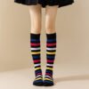 Rainbow Striped Women’s Long Tube Socks – Halloween Cosplay, Party Show, Casual Polyester Cotton Blend Calf Socks – One Size Fits All - Image 13