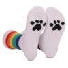 Medium Tube Socks with Rainbow Stripes & Animal Footprints - Sweat-Absorbing, Deodorant, Unisex Combed Cotton Socks - Image 4