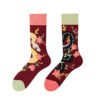 Four Seasons Asymmetrical Tide Socks – Unisex Cotton Streetwear with Unique Designs: Mandarin Duck, Black Cat, Christmas Elk & More - Image 18