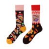 Four Seasons Asymmetrical Tide Socks – Unisex Cotton Streetwear with Unique Designs: Mandarin Duck, Black Cat, Christmas Elk & More - Image 10