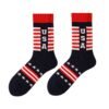 USA Patriotic Cotton Socks - Eagle Head, Red & White Stripes, Stars | Veterans Day Plus Size Sweat-Absorbing Medium Tube Socks for Men & Women - Image 6