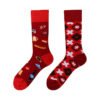 Four Seasons Asymmetrical Tide Socks – Unisex Cotton Streetwear with Unique Designs: Mandarin Duck, Black Cat, Christmas Elk & More - Image 11