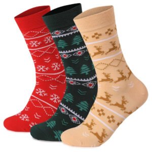 Ethnic Style Christmas Elk Tree Snowflake Socks - Warm, Sweat-Absorbing, Deodorant Medium Tube for Men & Women