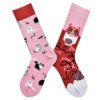 Four Seasons Asymmetrical Tide Socks – Unisex Cotton Streetwear with Unique Designs: Mandarin Duck, Black Cat, Christmas Elk & More - Image 30