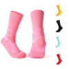 Professional Basketball Socks for Men – Non-Slip, Breathable, Sweat-Absorbing High Tube Sports Socks in Black, Blue, Pink, Red, White, Yellow – Elite Nylon Stockings for Performance & Comfort