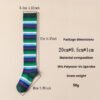 Rainbow Striped Women’s Long Tube Socks – Halloween Cosplay, Party Show, Casual Polyester Cotton Blend Calf Socks – One Size Fits All - Image 2