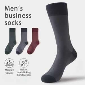 Men's High-End Business Casual Cotton Socks - Mid-Tube Stockings for Comfort & Style