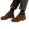 Men's Plaid Combed Cotton Business Socks - Trendy Medium Tube for Spring & Autumn - Image 3