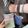 Striped Women’s Cotton Socks - Spring Summer College Style, Thin & Colorful - Image 3