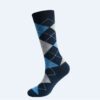Men's Rhombus Striped Business Socks - High Tube Stockings for Autumn & Winter - Image 5